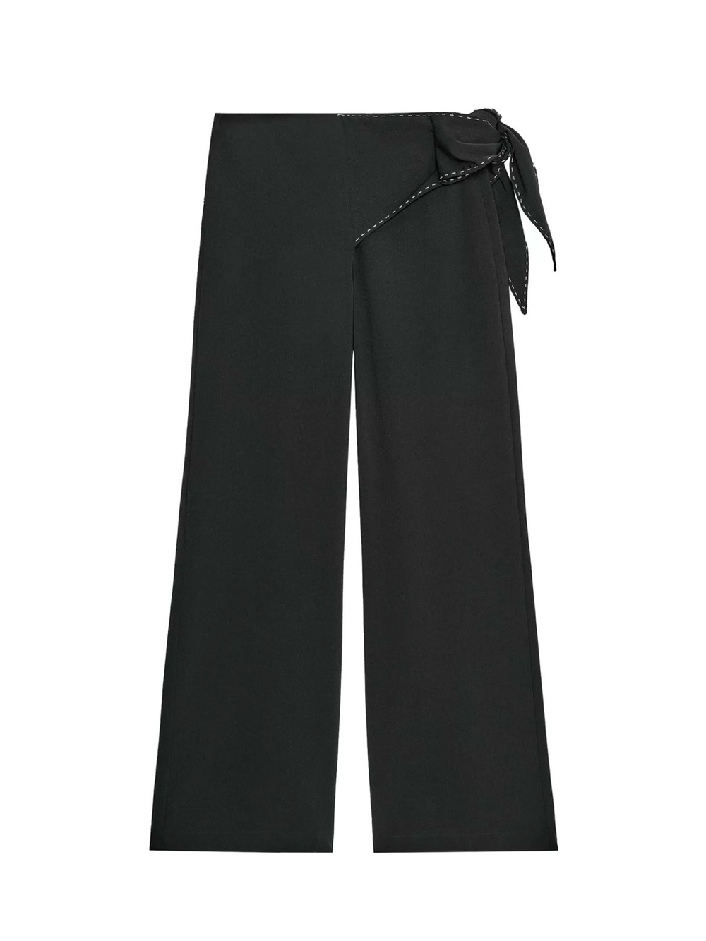 Zara sz small new Black Wide-Leg Tie-Waist Pants